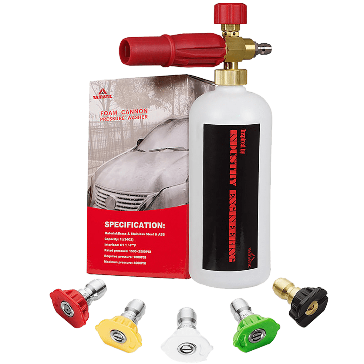 Car Wash Accessories Transparent High Pressure Washer Foam Cannon Snow Foam  Lance 1/4 Quick Connection For Car Wash Water Gun