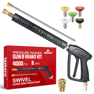 Pressure Washer Gun with Wand 3/8" Swivel Inlet 4000 PSI