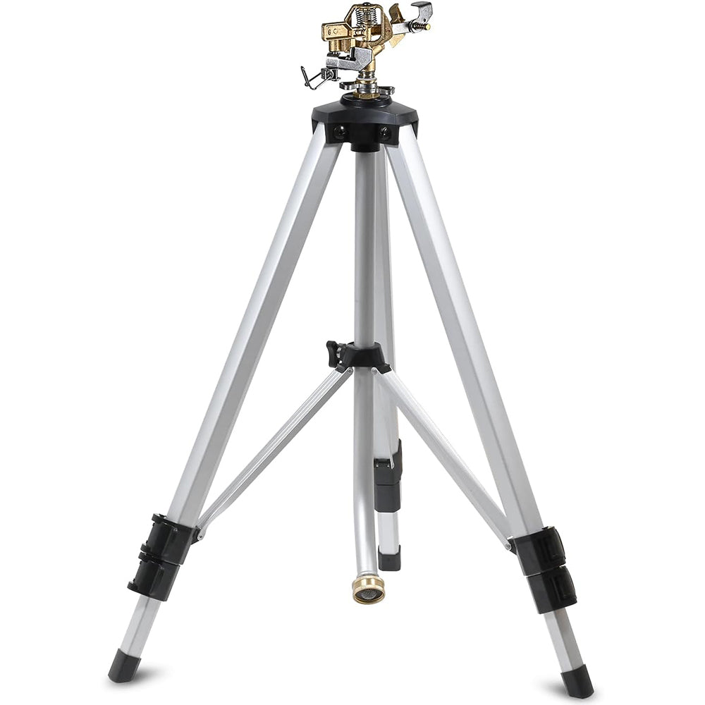 Impact Sprinkler Head on Tripod Base, 360 Degree Large Area Coverage Irrigation Lawn Sprinkler with Telescoping Tripod Sprinkler, Water Sprin 並行輸入 Orbit 58308N Tripod Sprinkler