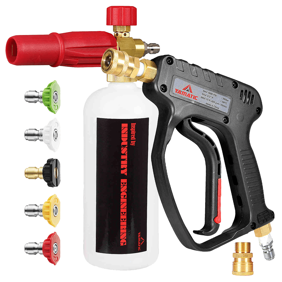 Upgraded Car Wash Snow Foam Cannon Bottle High Pressure Power Washer Set  4000PSI