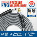 125FT 3/8" Non Marking Rubber Pressure Washer Hose 4200 PSI-3