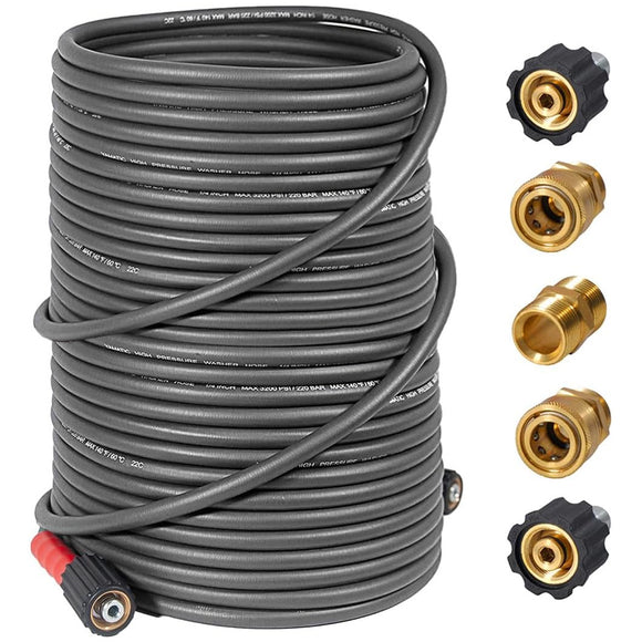 100FT Super Flexible Pressure Washer Hose with Quick Connect 3200 PSI