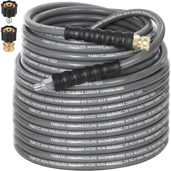100FT 3/8" Non Marking Rubber Pressure Washer Hose 4200 PSI