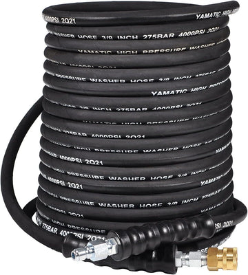 100FT 3/8" Rubber Pressure Washer Hose 4000 PSI