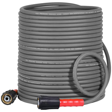 100FT Super Flexible Pressure Washer Hose 3200 PSI (Grey)