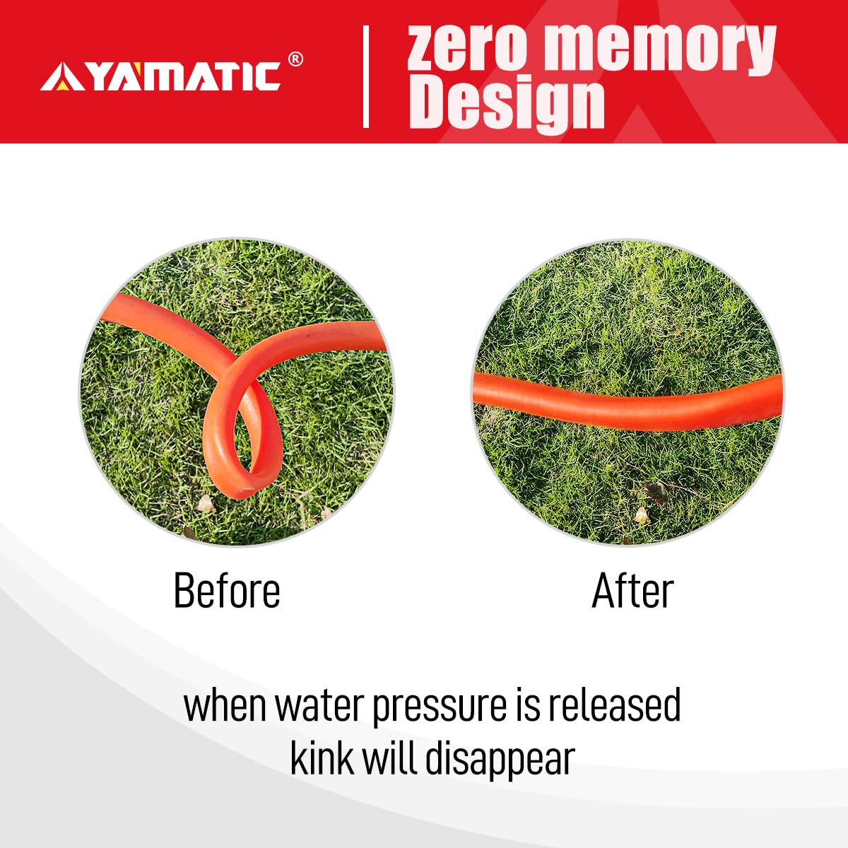 YAMATIC Heavy Duty Short Garden Hose 5/8 in x 10 ft, Super Flexible Leader hose,All-weather, Lightweight, GHSE 5P10AH-WFS-A