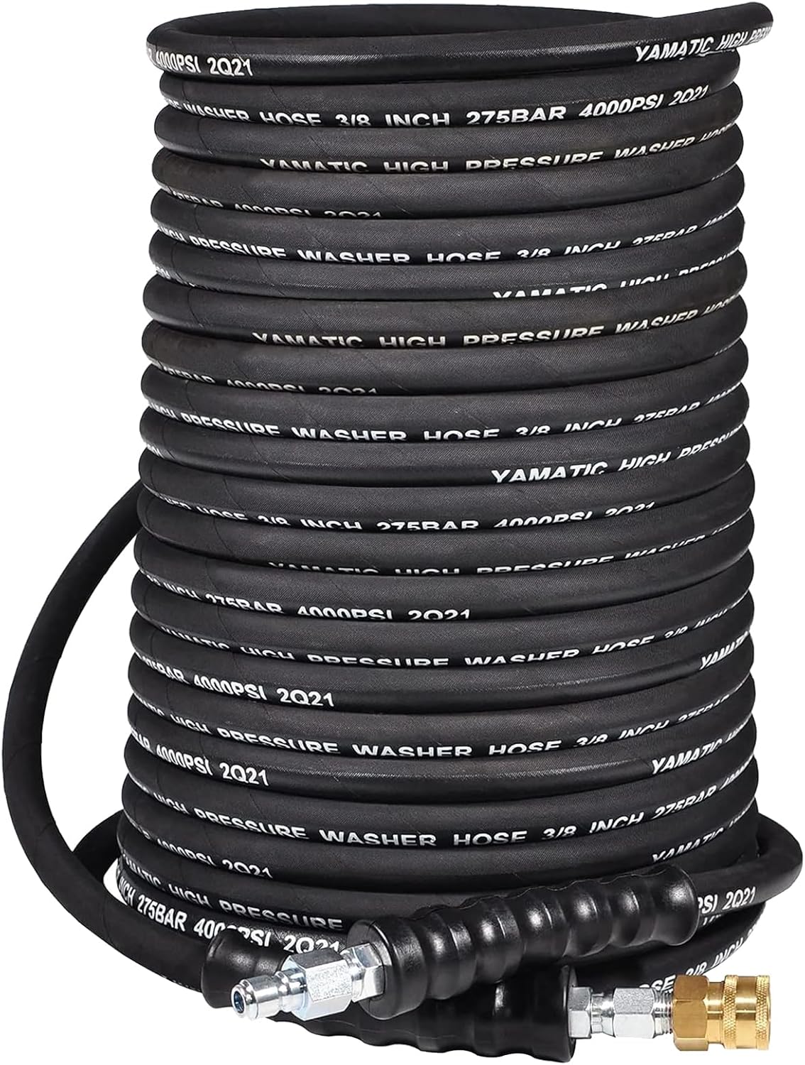 125FT 3/8" Rubber Pressure Washer Hose 4000 PSI