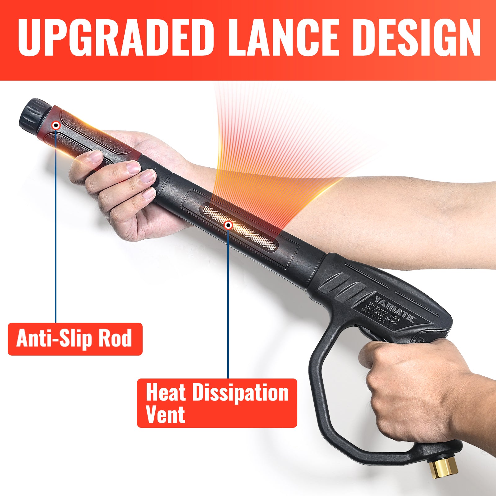 Pressure Washer Gun with Wand 3/8" Swivel Inlet 4000 PSI (43'' Length)