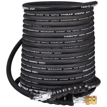50FT 3/8" Rubber Pressure Washer Hose 4000 PSI