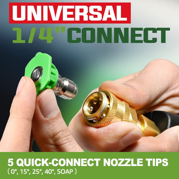 YAMATIC High Pressure Washer Short Gun with M22-14mm Inlet, Power Washer Spray Handle with 5 Spray Nozzle Tips, Replacement for Ryobi, Simpson, Crafts