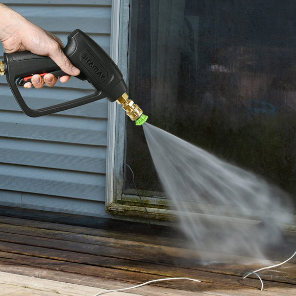 YAMATIC High Pressure Washer Short Gun with M22-14mm Inlet, Power Washer Spray Handle with 5 Spray Nozzle Tips, Replacement for Ryobi, Simpson, Crafts