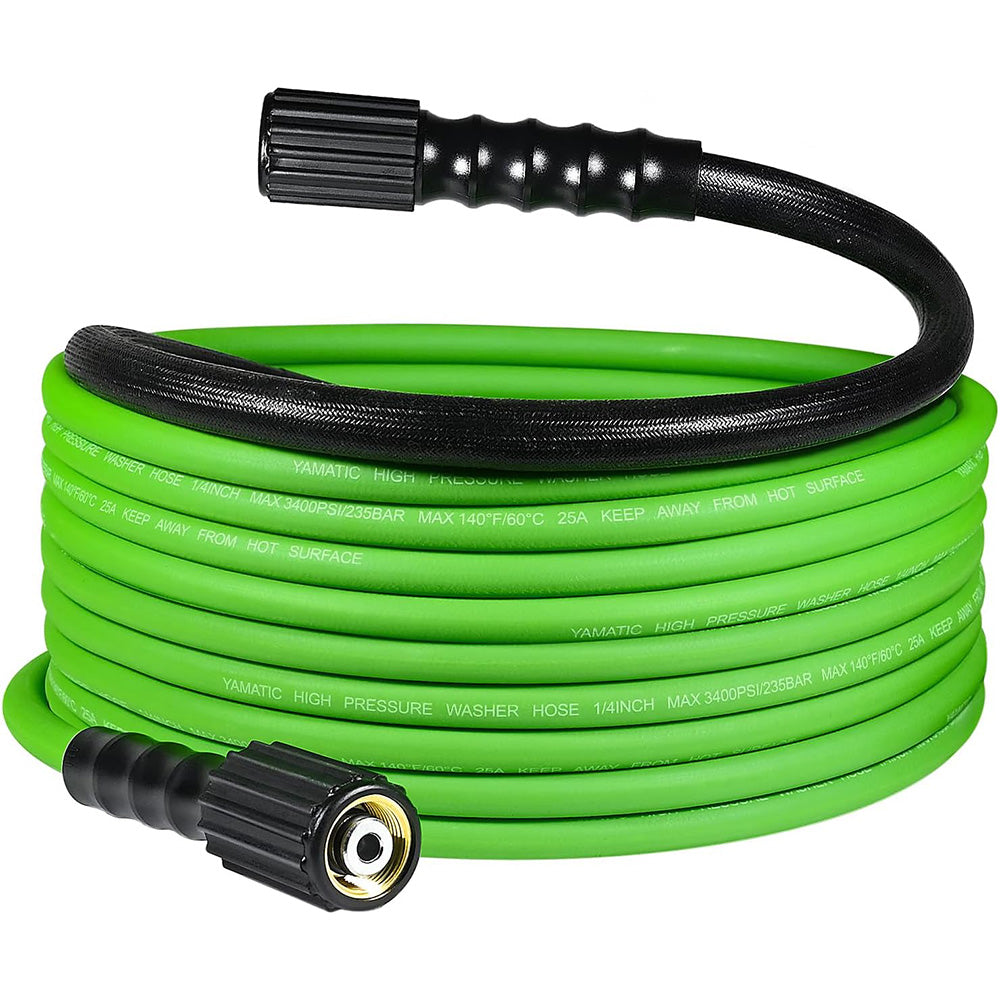 25FT Flexible Pressure Washer Hose With Heat-resistant Sleeve 3400 PSI