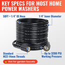 25FT Kink Resistant Pressure Washer Hose 3200 PSI-4