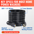 50FT Kink Resistant Pressure Washer Hose 3200 PSI-3