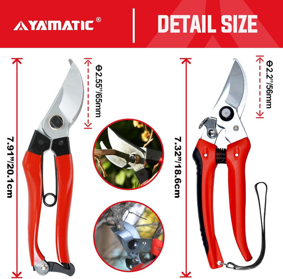 Garden Pruning Shears 2 Pack SK5 Stainless Steel
