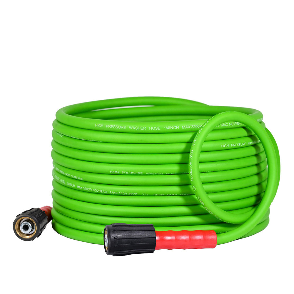 30FT Super Flexible Pressure Washer Hose 3200 PSI (Green)
