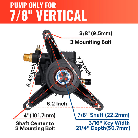Anodic Oxidation 7/8" Shaft Vertical Pump 3450 PSI 2.5 GPM