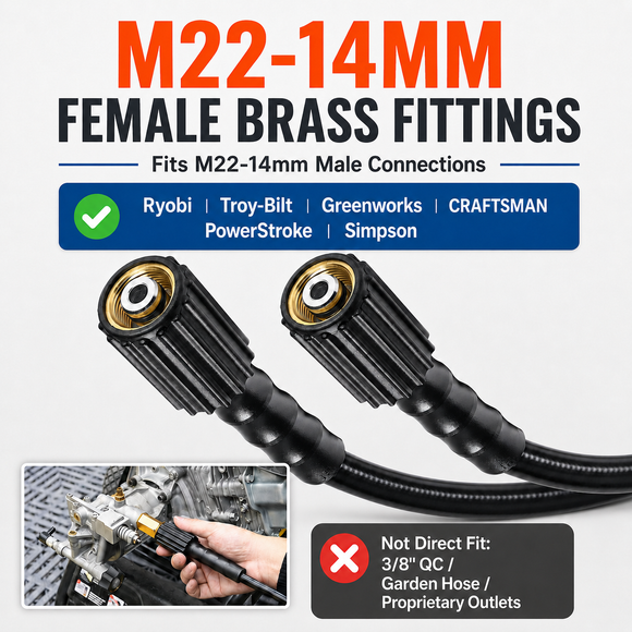 50FT Pressure Washer Hose, Gun & Turbo Nozzle