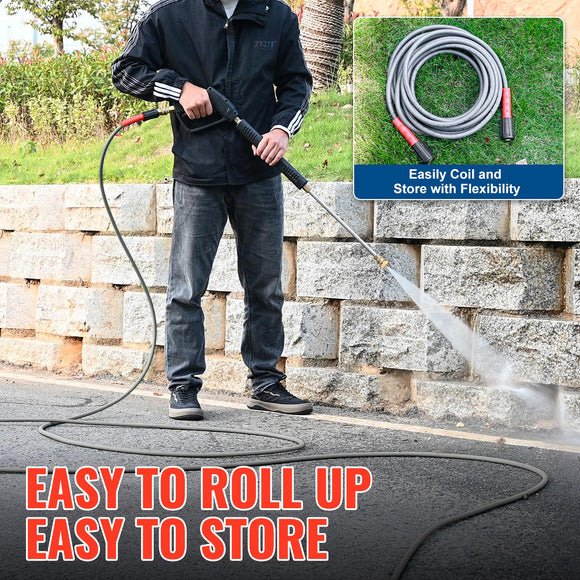 50FT Super Flexible Pressure Washer Hose with Quick Connect 3200 PSI