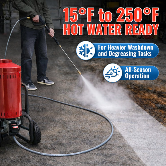 100FT 3/8" Non Marking Rubber Pressure Washer Hose 4200 PSI