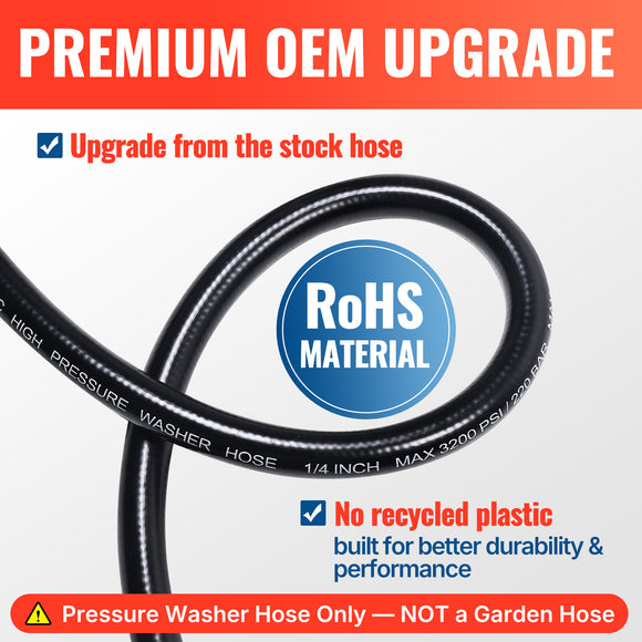 25FT Kink Resistant Pressure Washer Hose 3200 PSI