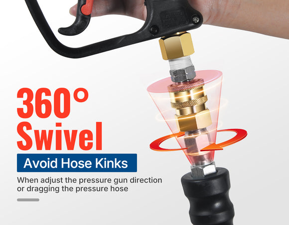 100FT 3/8" Rubber Pressure Washer Hose 4000 PSI