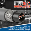 50FT 3/8" Non Marking Rubber Pressure Washer Hose Stainless Steel Connect 4200 PSI-5