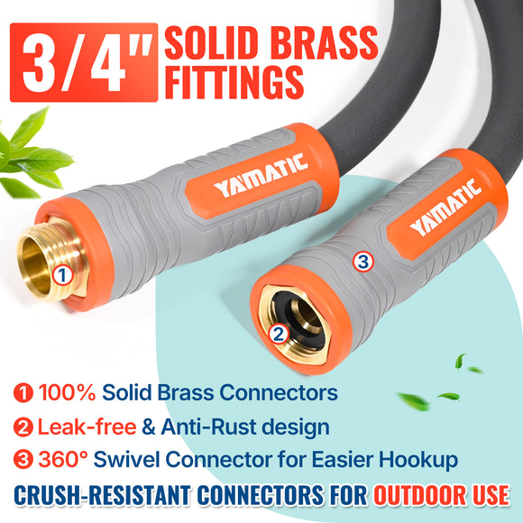 50FT Easy-grip 5/8'' Garden Hose (Grey)