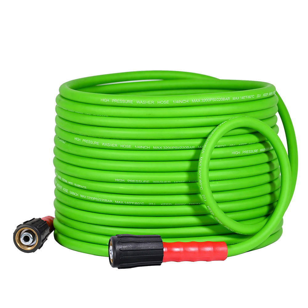 40FT Super Flexible Pressure Washer Hose 3200 PSI (Green)