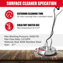 21" Surface Cleaner Stainless Steel House 4500 PSI 5.0 GPM-5