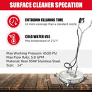 24" Surface Cleaner Stainless Steel House 4500 PSI 5.0 GPM-5