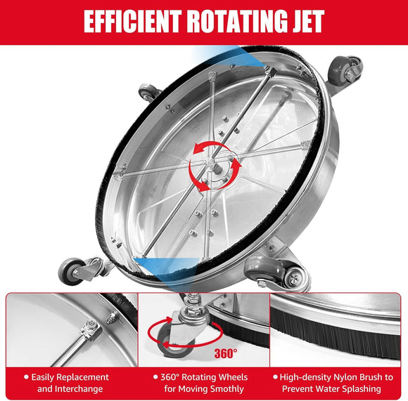24" Surface Cleaner Stainless Steel House 4500 PSI 5.0 GPM