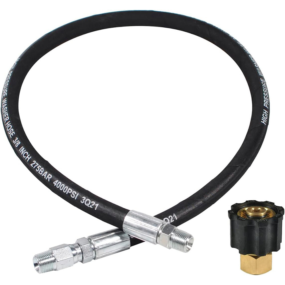 4FT 3/8" Pressure Washer Whip Hose with M22 Adapter 4000 PSI (Copy)