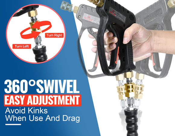 125FT 3/8" Non Marking Rubber Pressure Washer Hose 4200 PSI