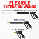 YAMAY flexible extension wands with measurements on a white background