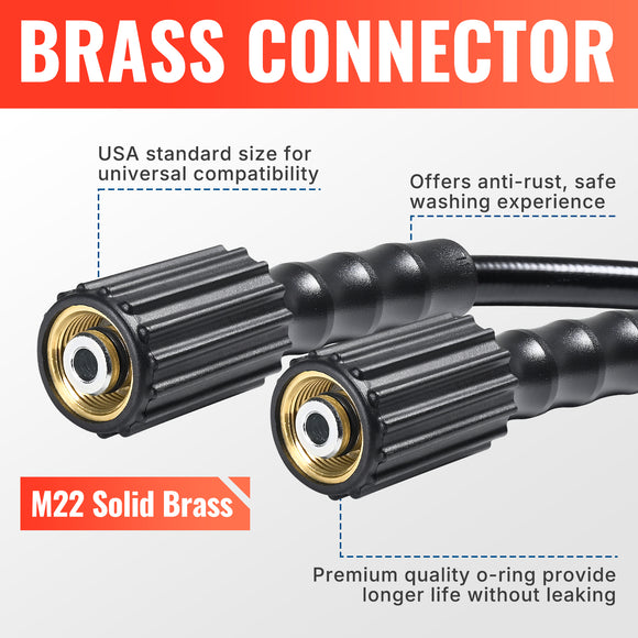 100FT Kink Resistant Pressure Washer Hose 3200 PSI