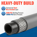 100FT 3/8" Non Marking Rubber Pressure Washer Hose 4200 PSI-6
