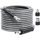 50FT 3/8" Non Marking Rubber Pressure Washer Hose Stainless Steel Connect 4200 PSI-1