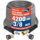 50FT 3/8" Non Marking Rubber Pressure Washer Hose 4200 PSI-1