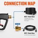 50FT Pressure Washer Hose, Gun & Turbo Nozzle-7