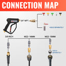 Short Pressure Washer Gun with 3/8" Swivel Inlet 5000 PSI-7
