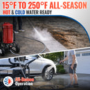 50FT 3/8" Non Marking Rubber Pressure Washer Hose Stainless Steel Connect 4200 PSI-7