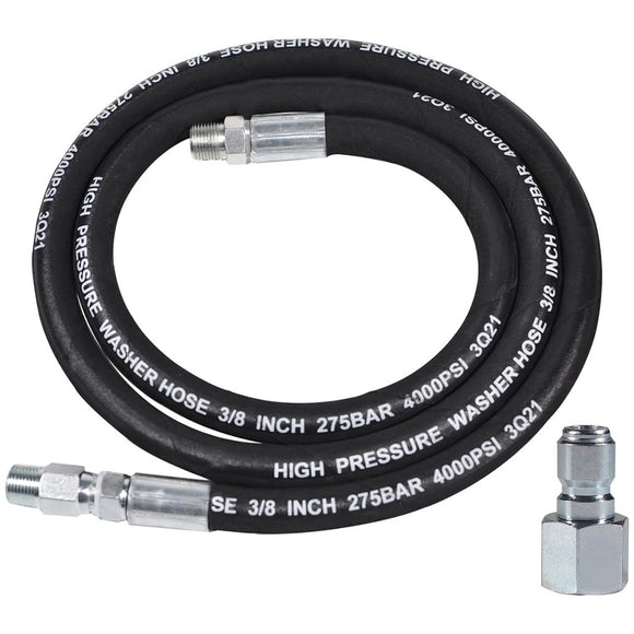 5FT 3/8" Pressure Washer Whip Hose with Plug 4000 PSI