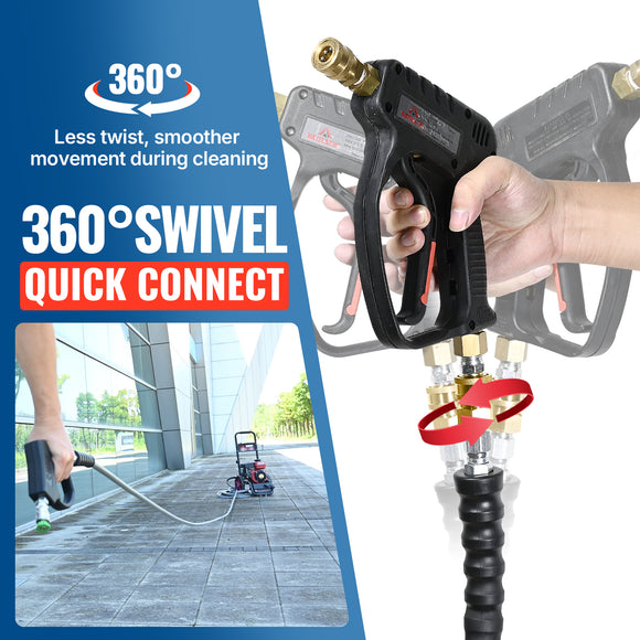 100FT 3/8" Non Marking Rubber Pressure Washer Hose 4200 PSI