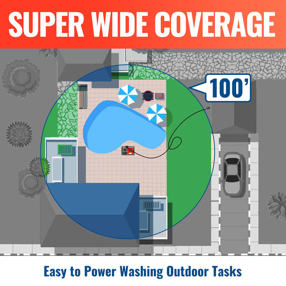 100FT Kink Resistant Pressure Washer Hose 3200 PSI