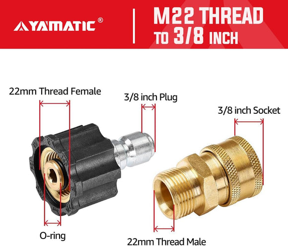 M22 to 3/8" Quick Connector 4000 PSI