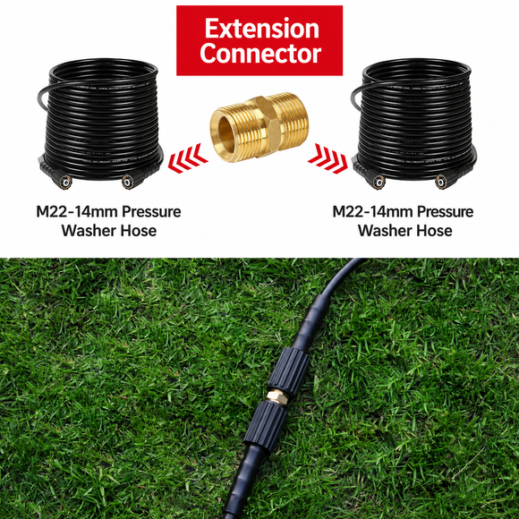 50FT Pressure Washer Hose with Extension Adapter