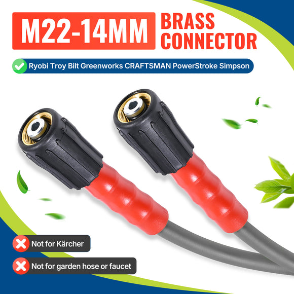 50FT Super Flexible Pressure Washer Hose with Quick Connect 3200 PSI