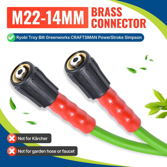 25FT Super Flexible Pressure Washer Hose with Quick Connect 3200 PSI
