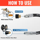 4FT 3/8" Pressure Washer Whip Hose with M22 Adapter 4000 PSI-7